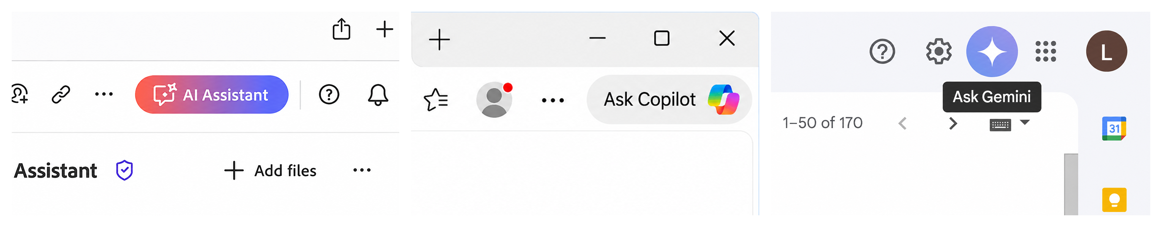 AI buttons with sparkle emojis